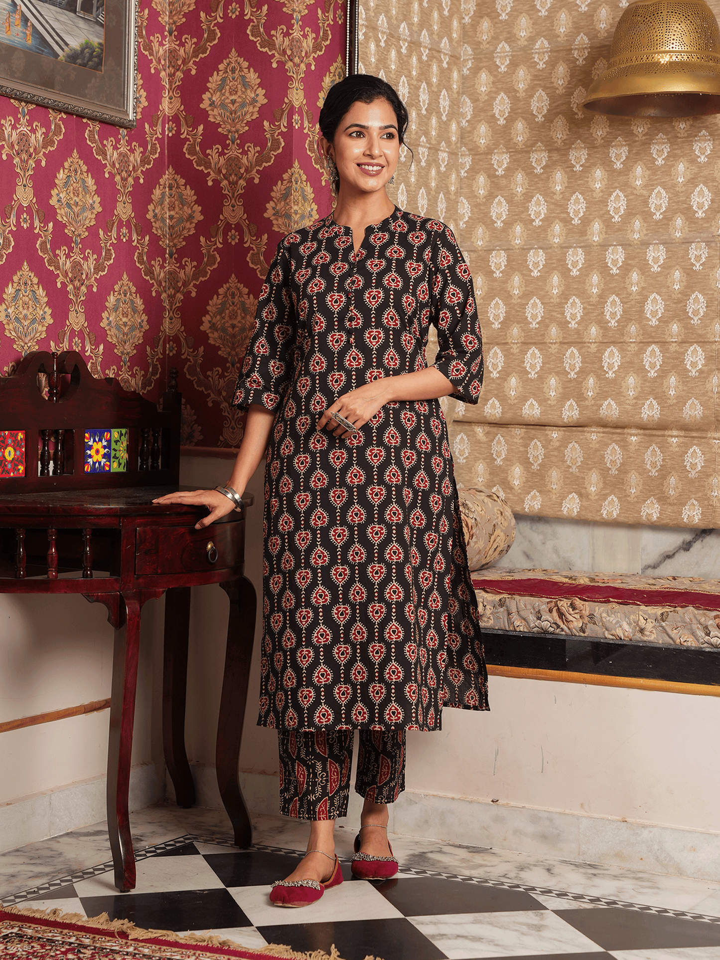 Soft Cotton Geometric Kurta