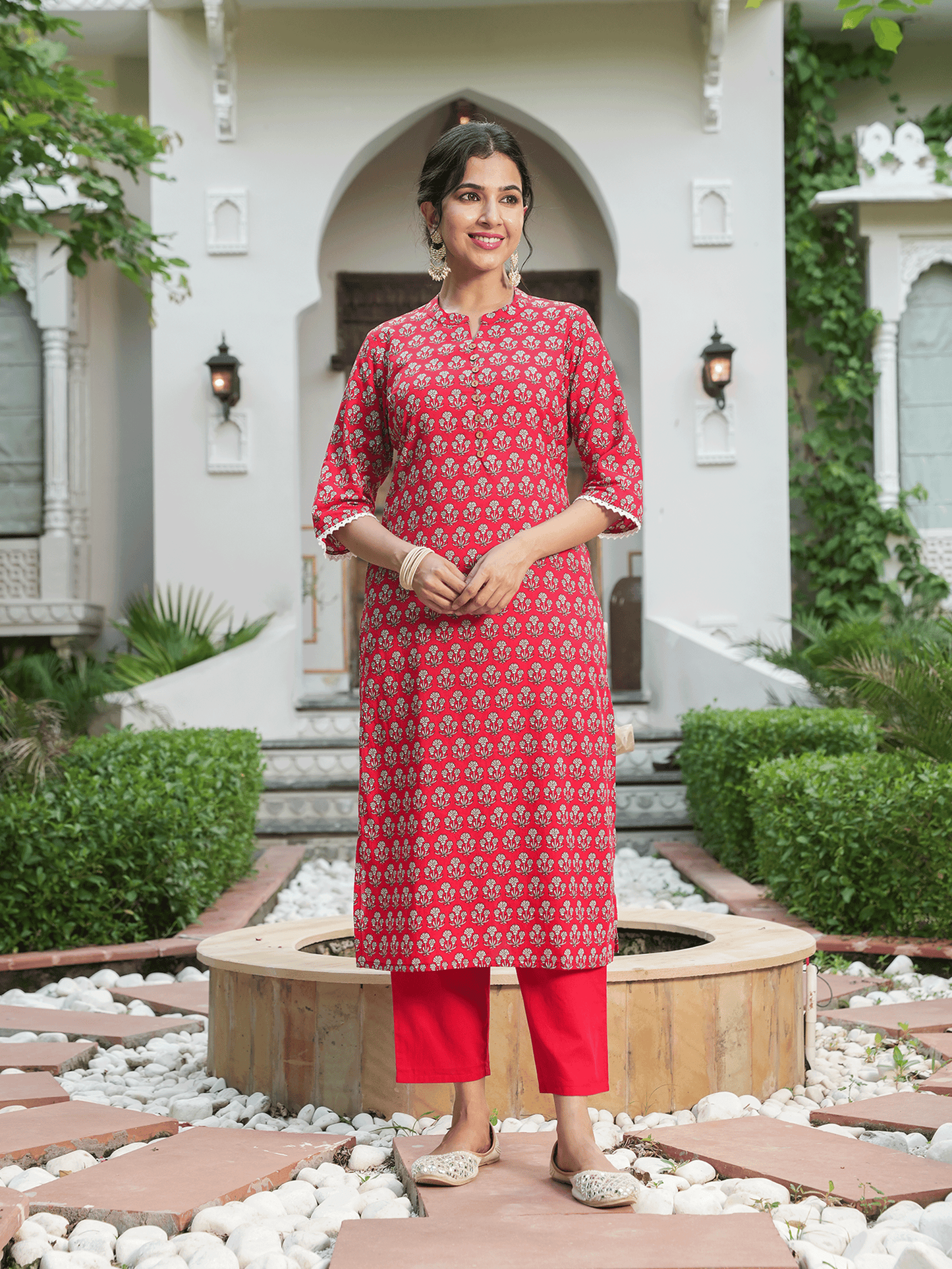 Soft Cotton Floral Kurta