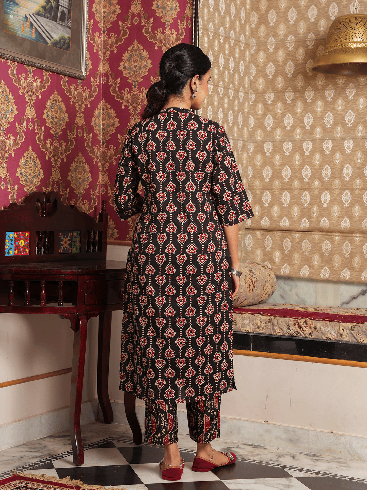 Soft Cotton Geometric Kurta