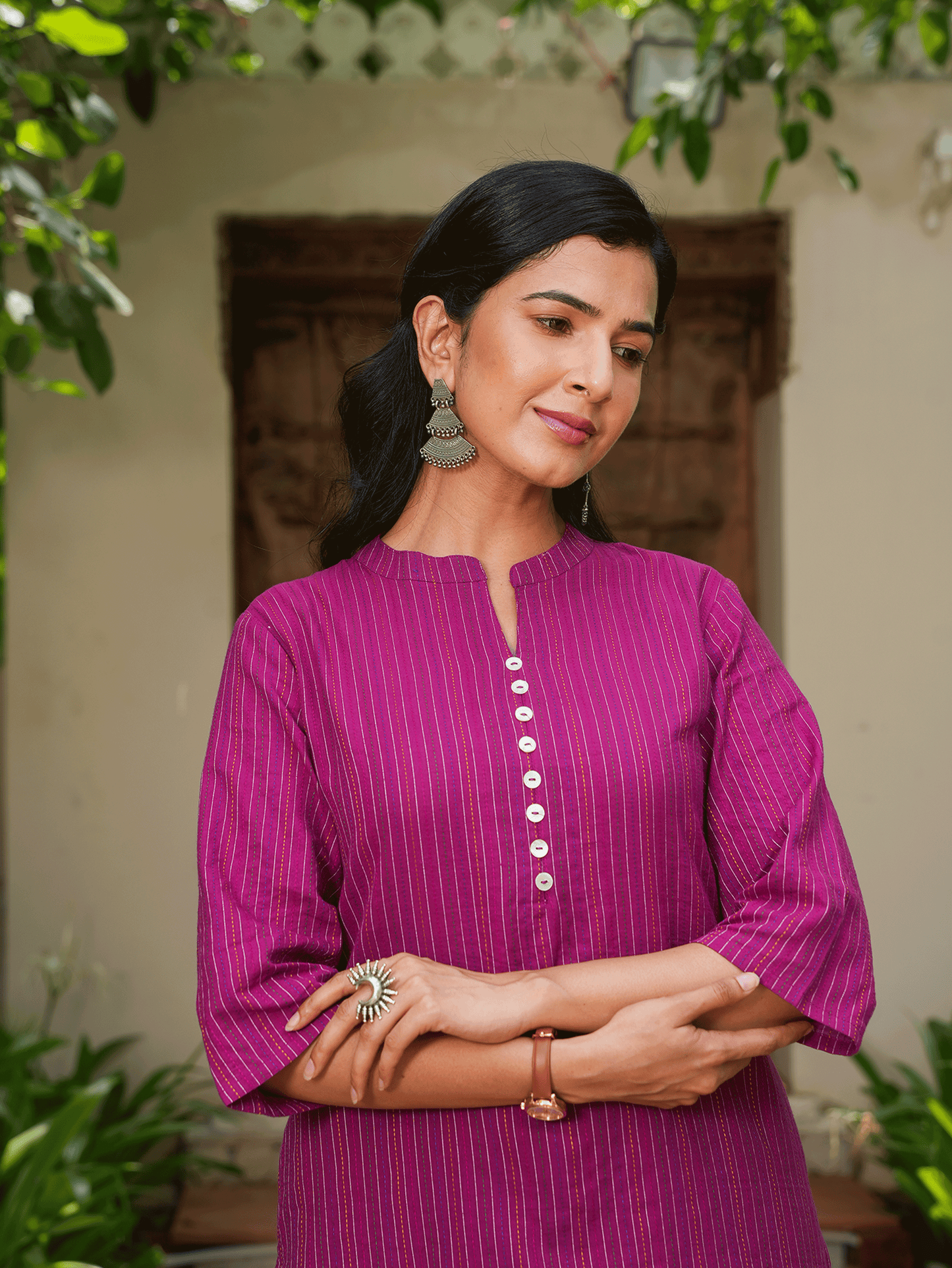 Kantha Cotton Woven Design Kurta