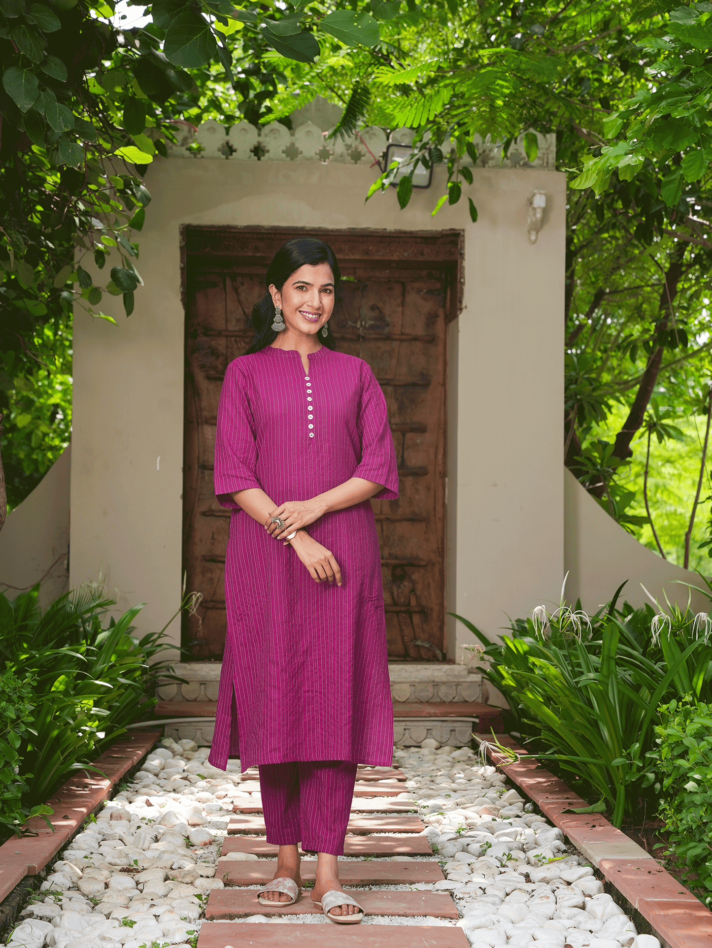 Kantha Cotton Woven Design Kurta