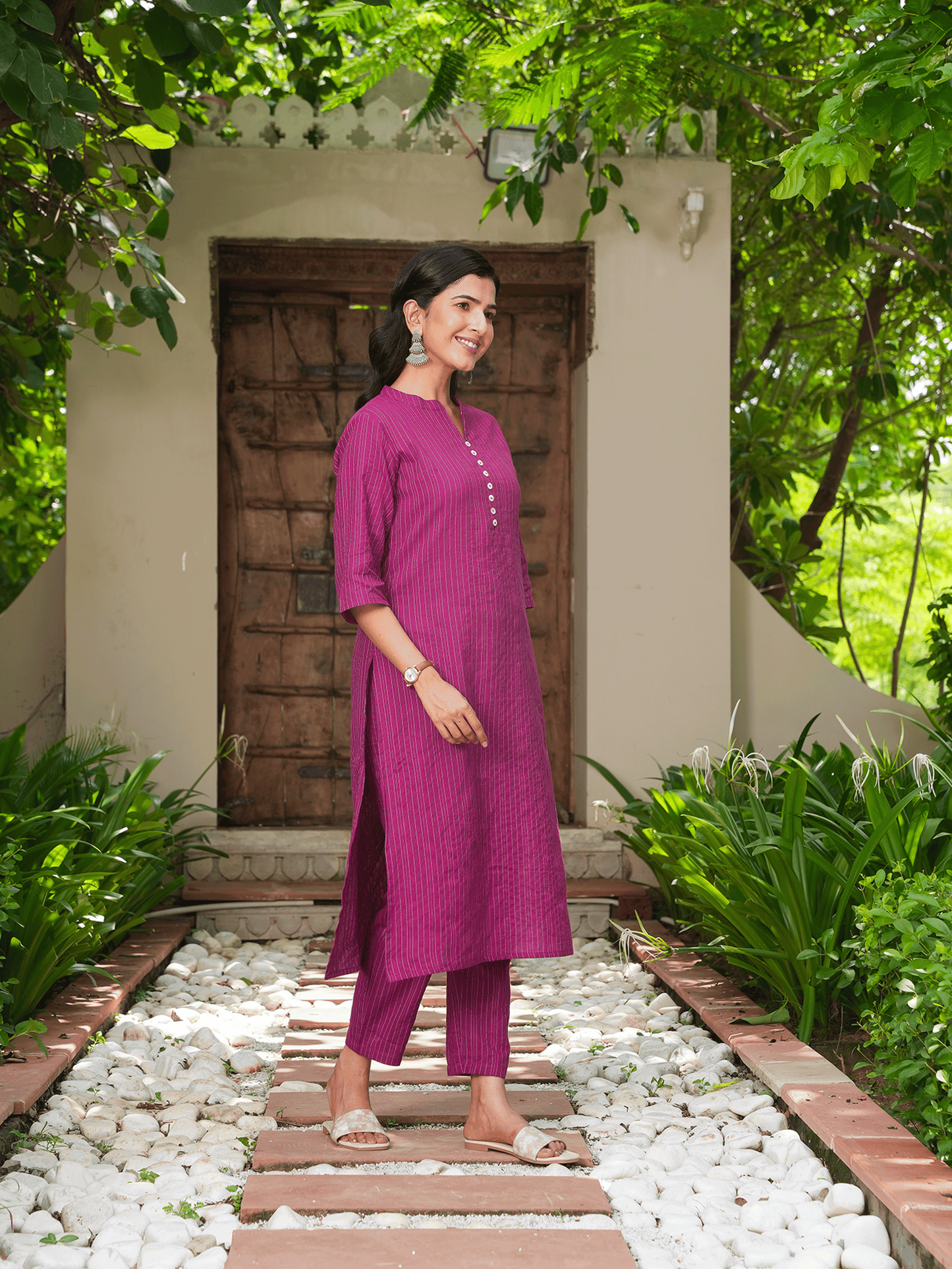 Kantha Cotton Woven Design Kurta