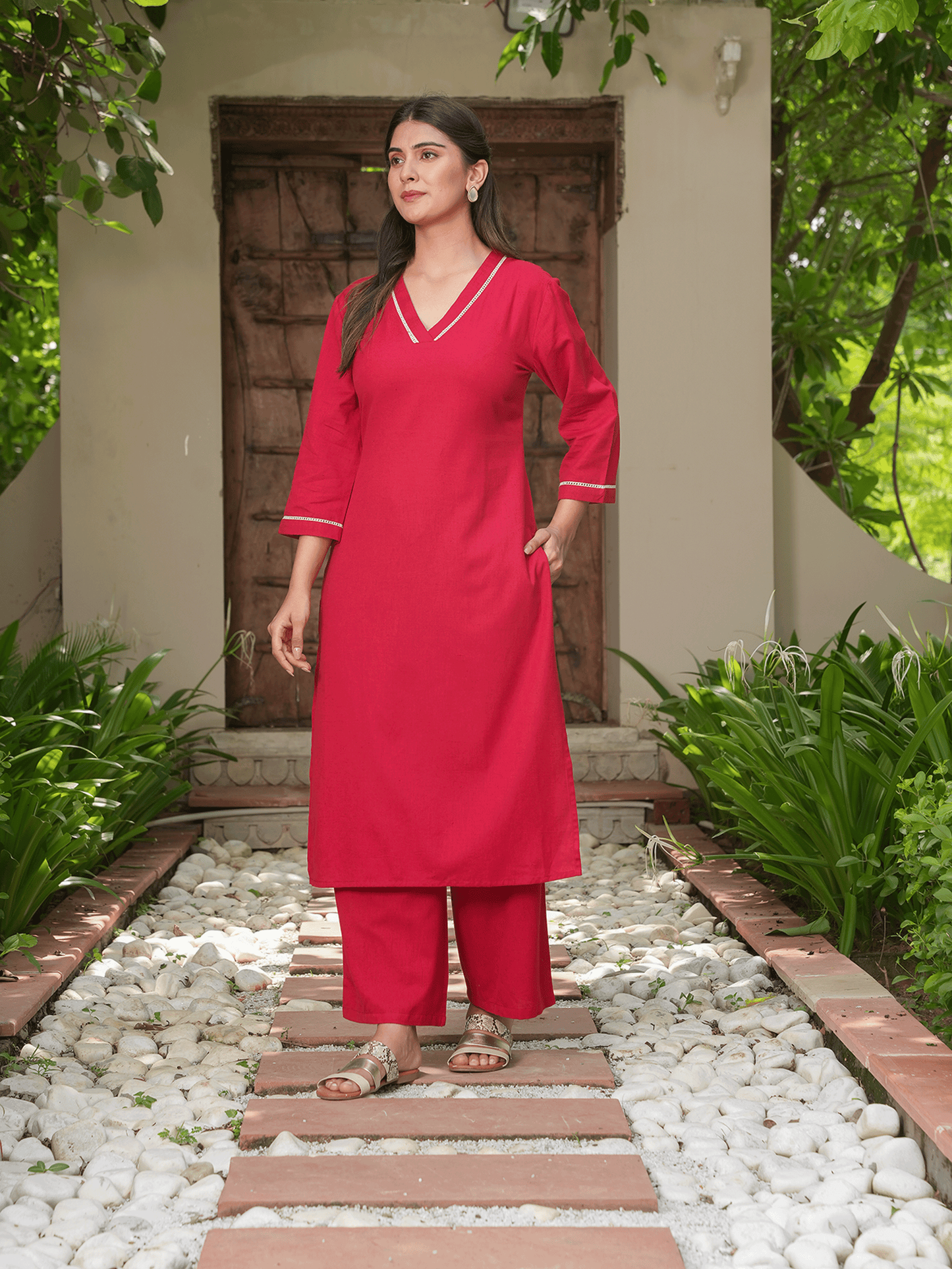 Linen Cotton Solid Kurta