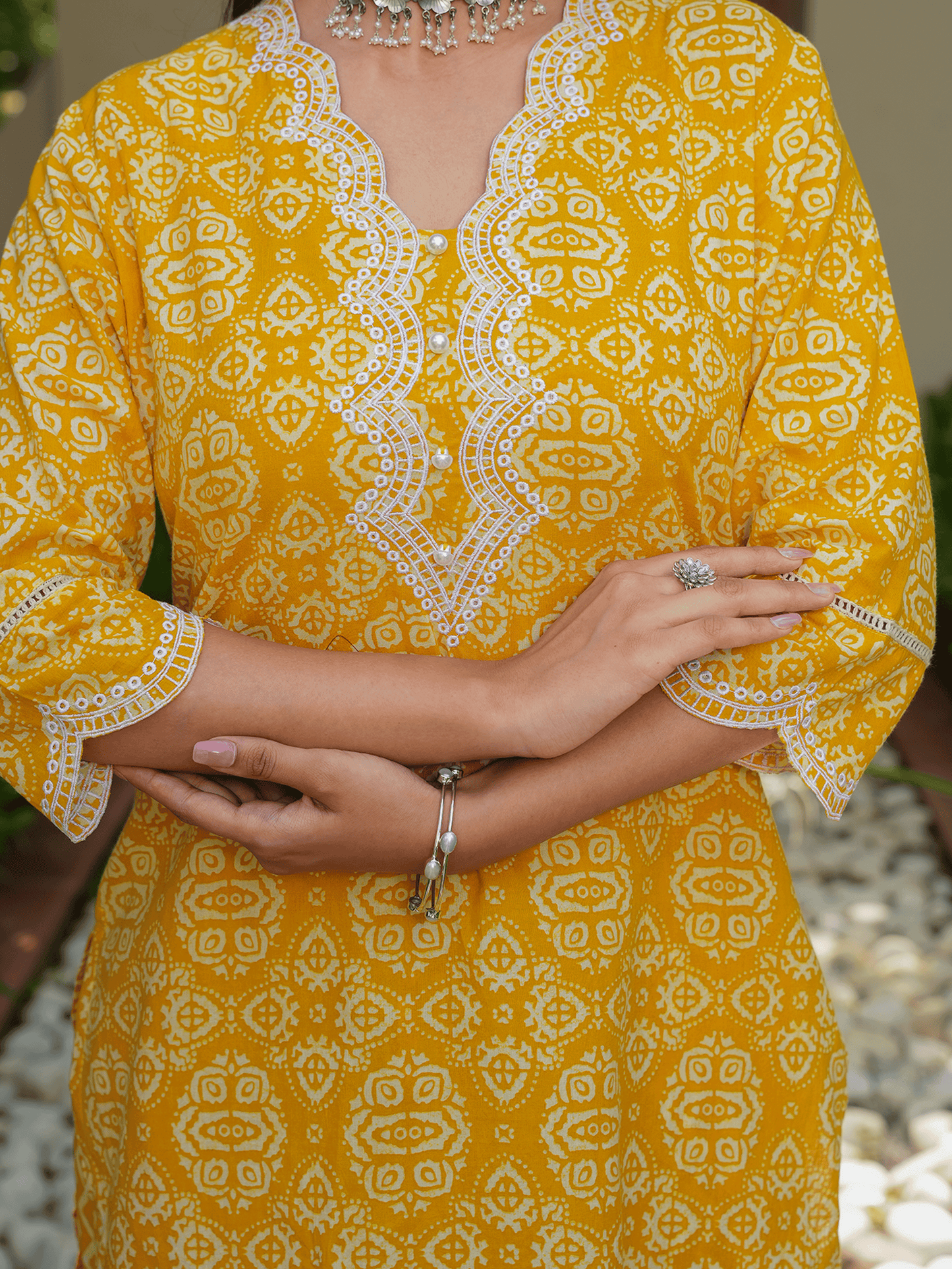 Soft Cotton Geometric Kurta