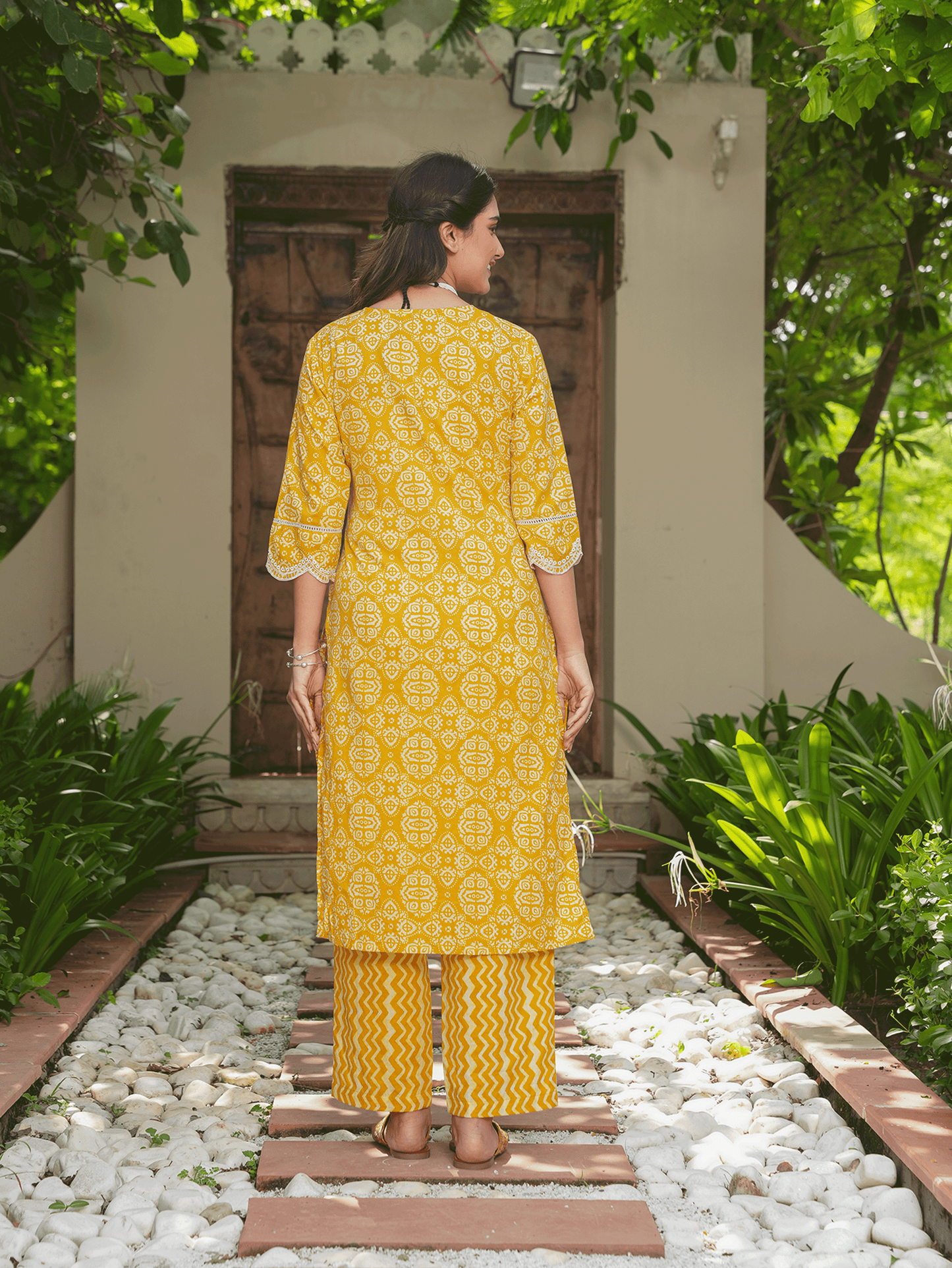 Soft Cotton Geometric Kurta