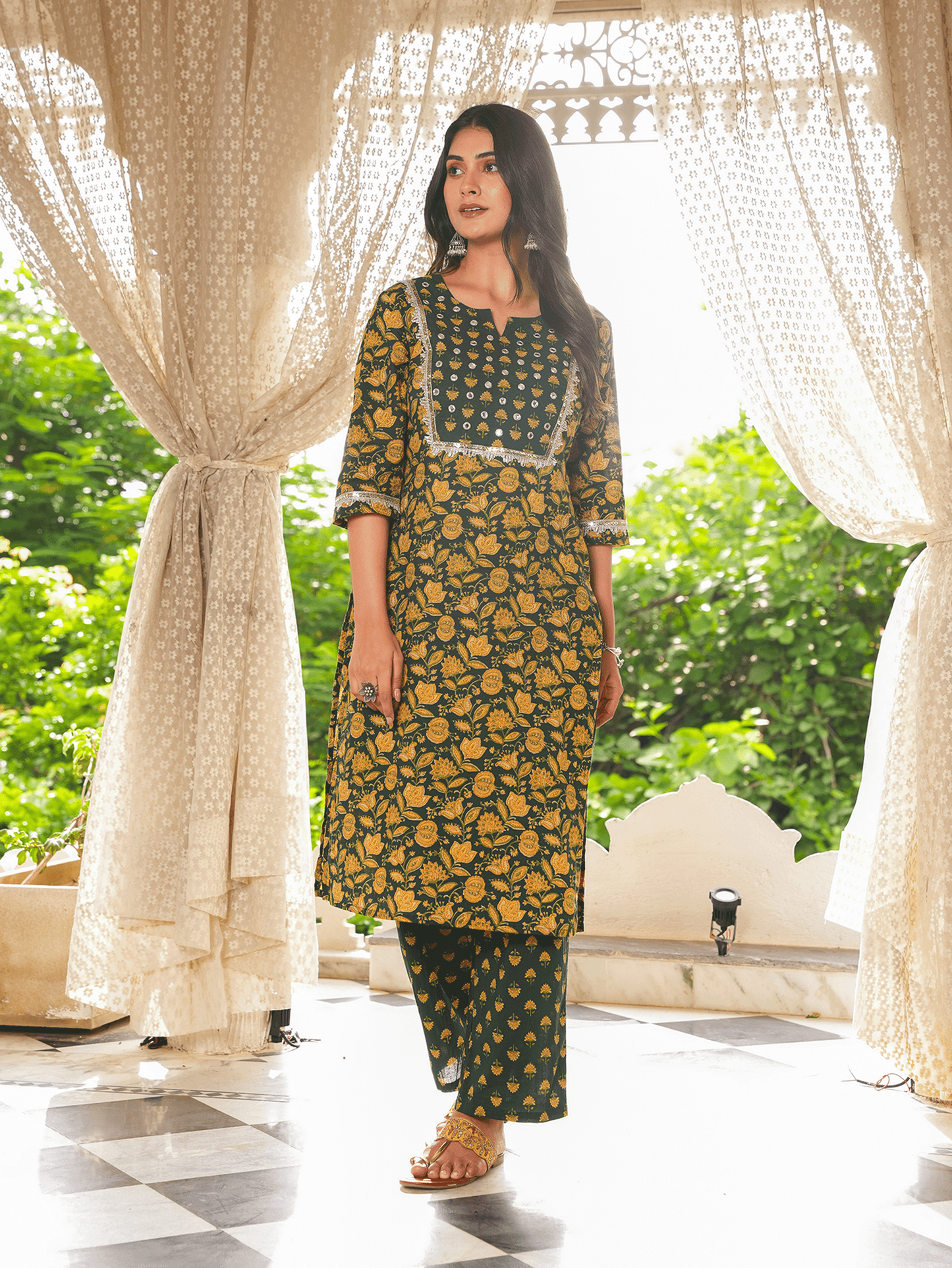 Soft Cotton Floral Kurta