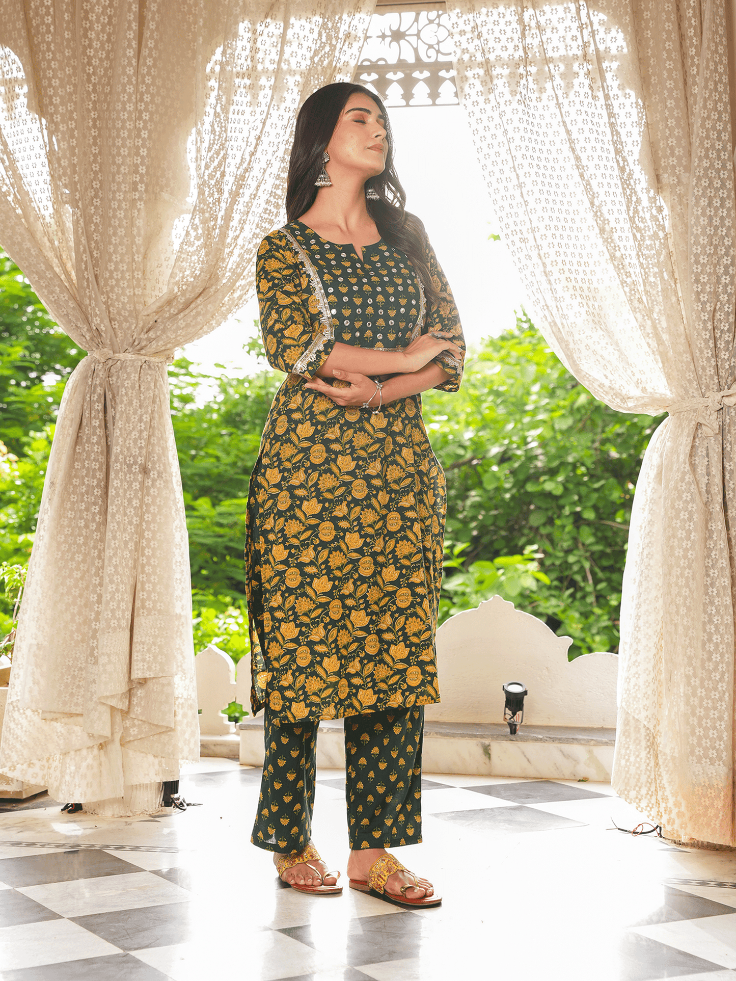 Soft Cotton Floral Kurta