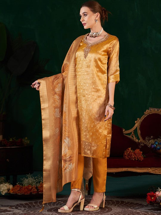 Anouk Women Ethnic Motifs Embroidered Beads and Stones Kurta