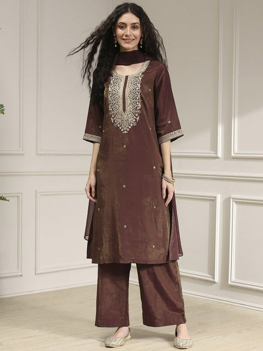 Biba Women Ethnic Motifs Printed Kurta with Palazzo & Dupatta
