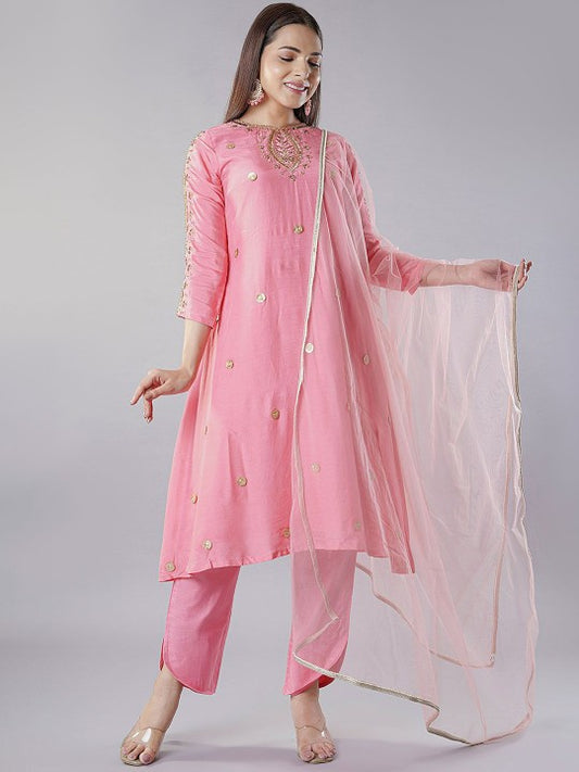 Utsav Fashion Women Ethnic Motifs Embroidered Regular Sequinned Kurta