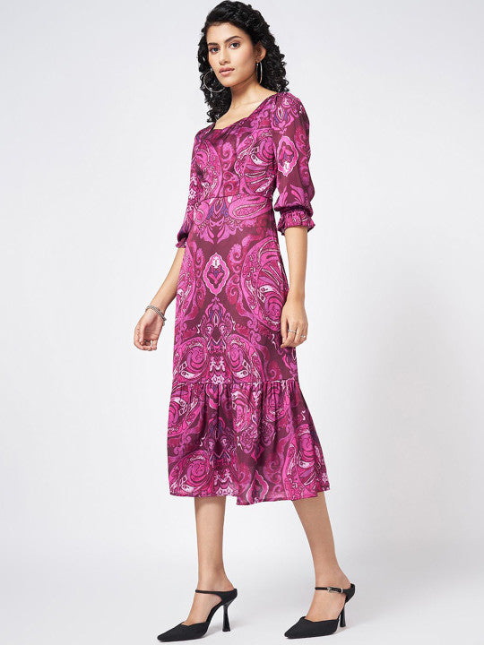 Honey by Pantaloons Printed A-Line Midi Dress