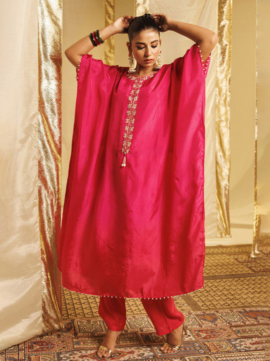 ZARI Women Ethnic Motifs Embroidered Kurta with Trousers