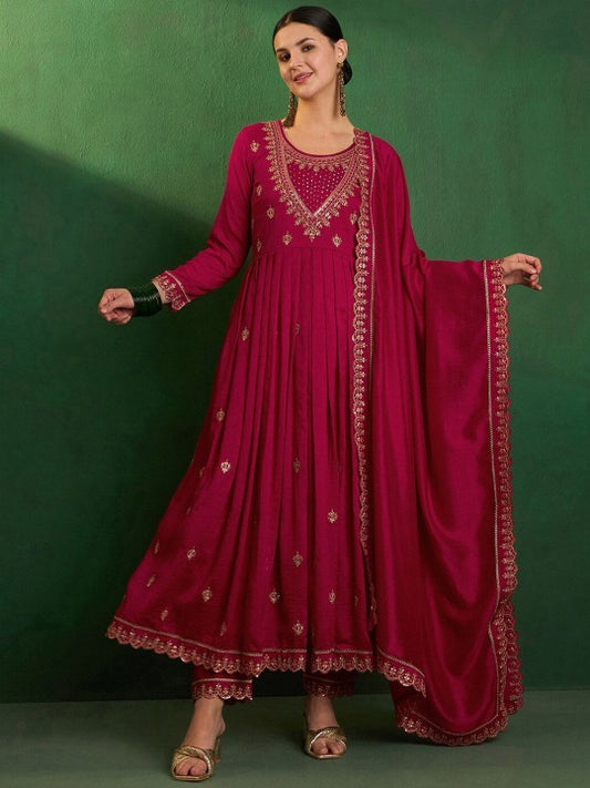 ASCIIBLUES Women Floral Embroidered Kurta