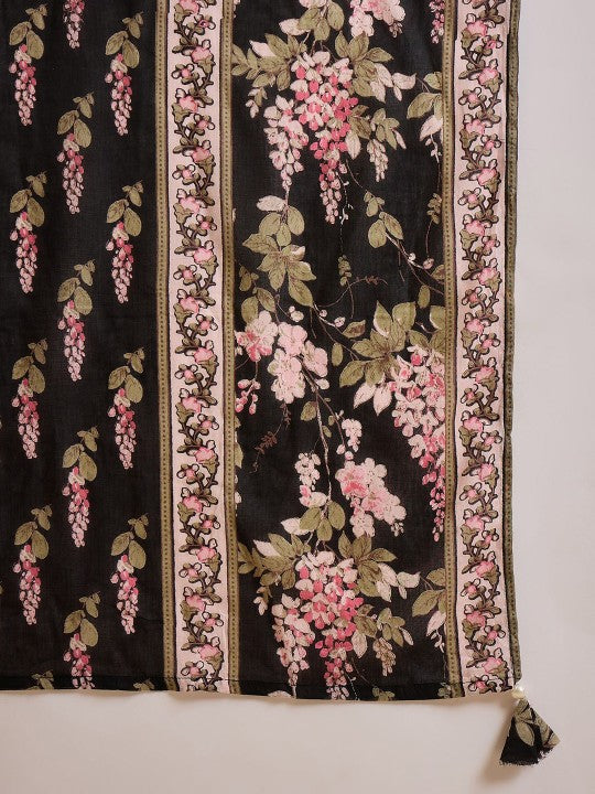 CHETI Women Floral Printed Anarkali Kurta with Trousers & Dupatta