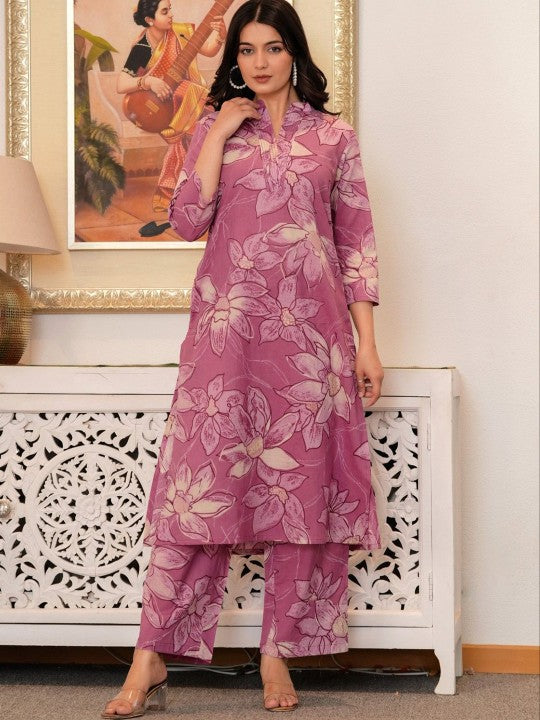 AUTUMN LANE Maurya Candy Printed Pure Cotton Tunic With Palazzo Set