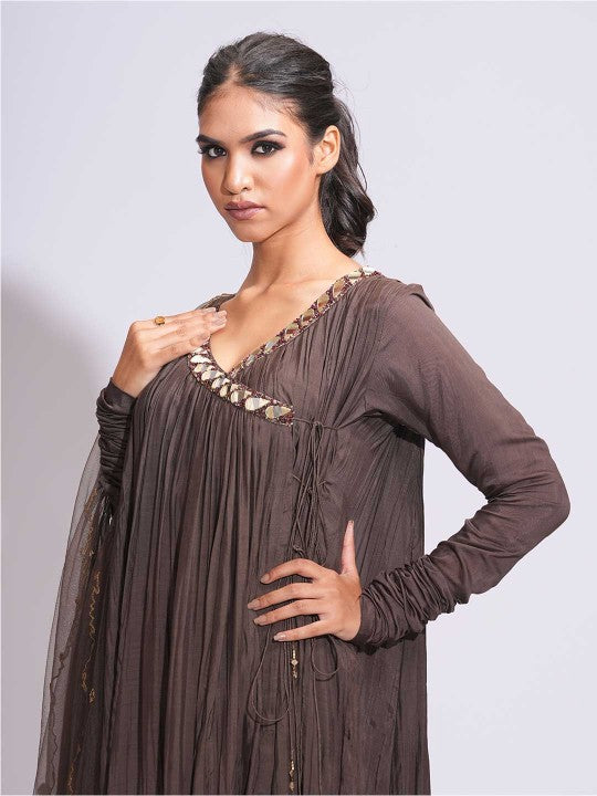 Mirror Work Pure Cotton Anarkali Kurta