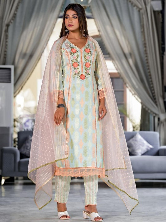 Aavanya Women Pure Cotton Printed Kurta Sets