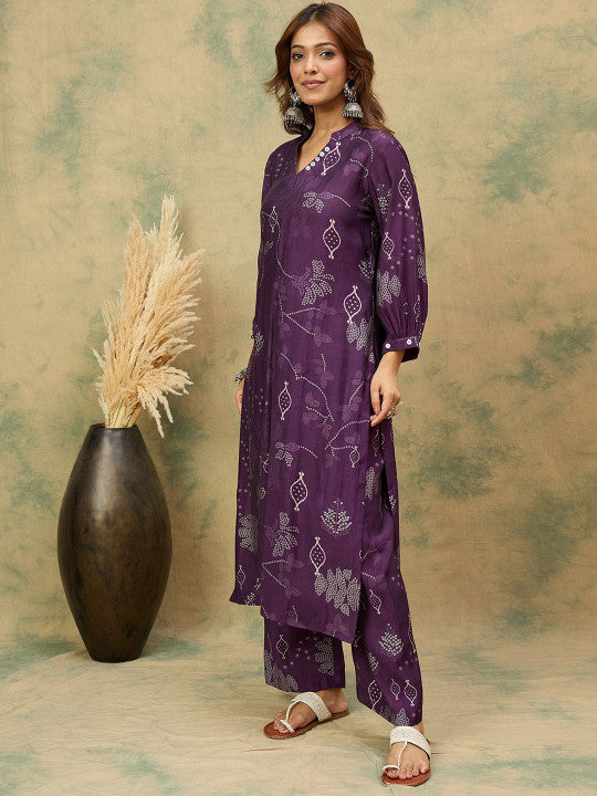 Varanga Women Bandhani Printed Kurta with Trousers