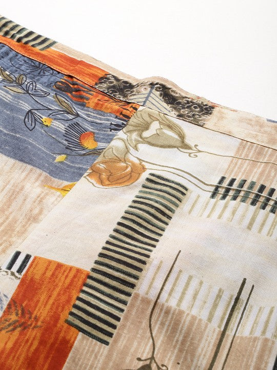 Printed Pure Cotton Tunic With Trousers