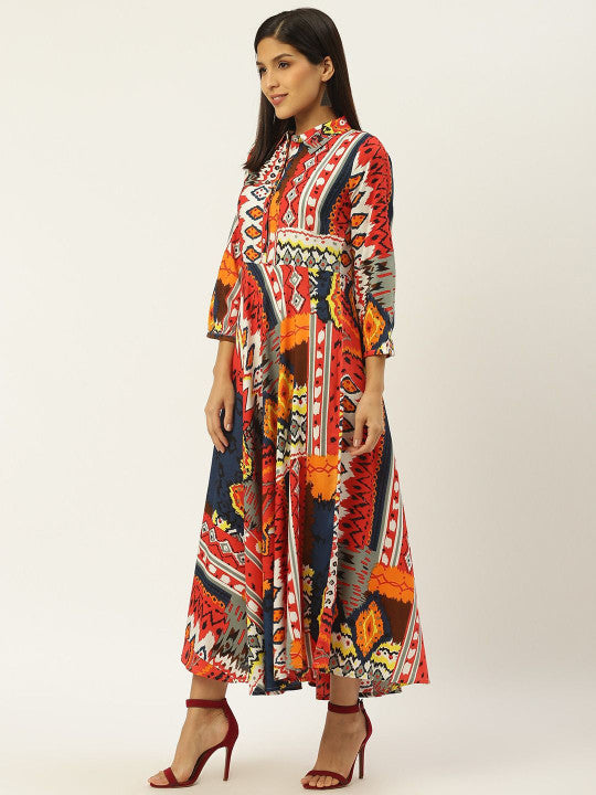 Anouk Ethnic Motifs Print Maxi Dress