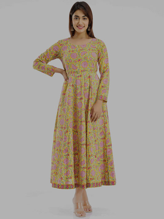 Floral Printed Pure Cotton A-Line Dress