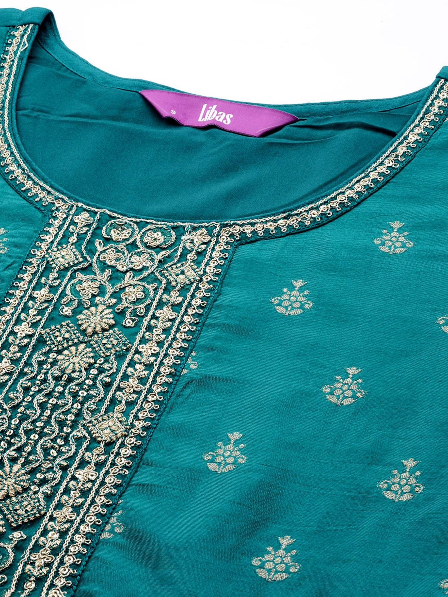 Woven Blue Kurta and Pant with Dupatta (Set of 3)