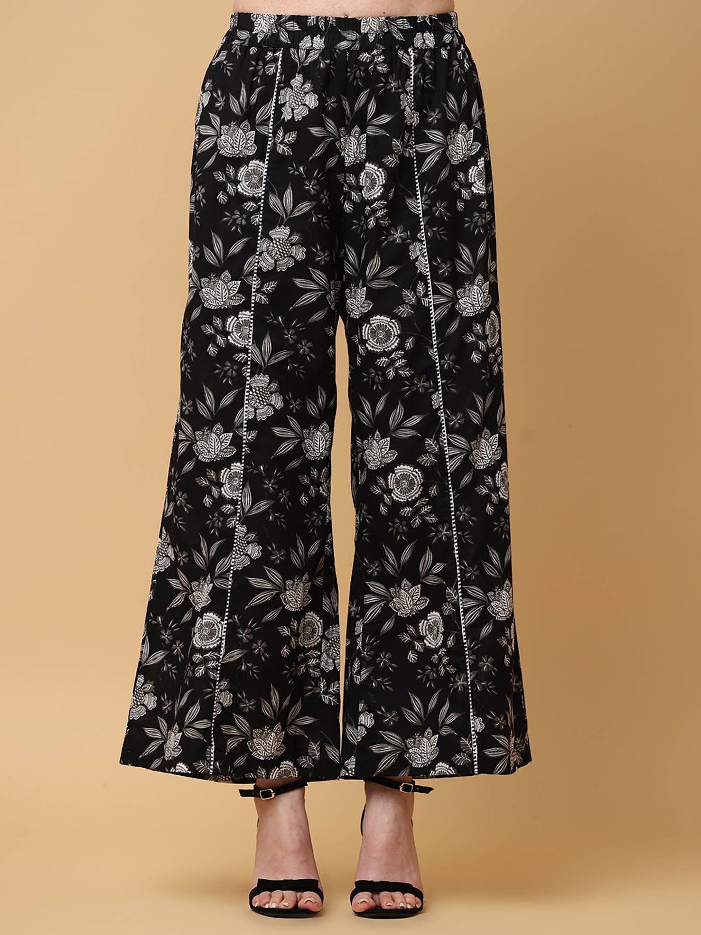 Floral Printed Pure Cotton Monochrome Co-Ord (Set of 2)