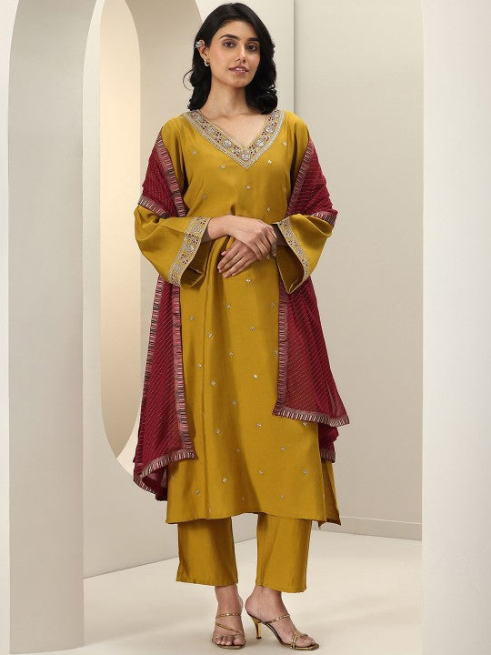 Gerua By Libas Women Ethnic Motifs Embroidered Regular Sequinned Kurta
