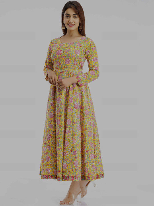 Floral Printed Pure Cotton A-Line Dress