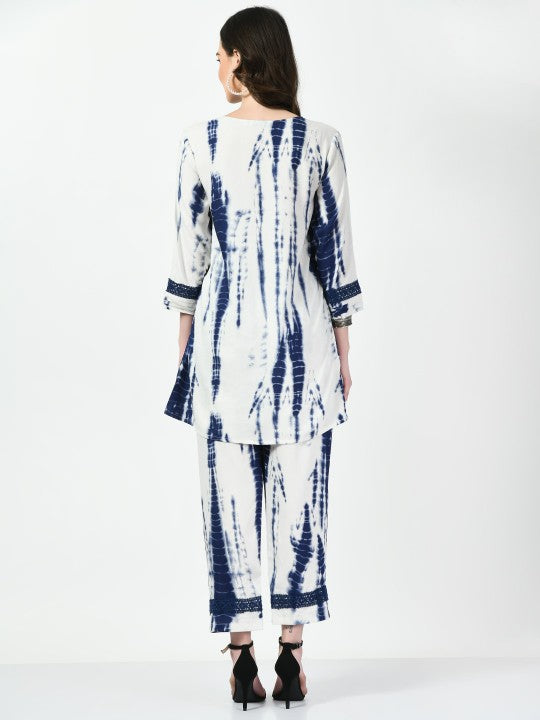 TBOJ Tie-Dyed Printed Top & Trousers