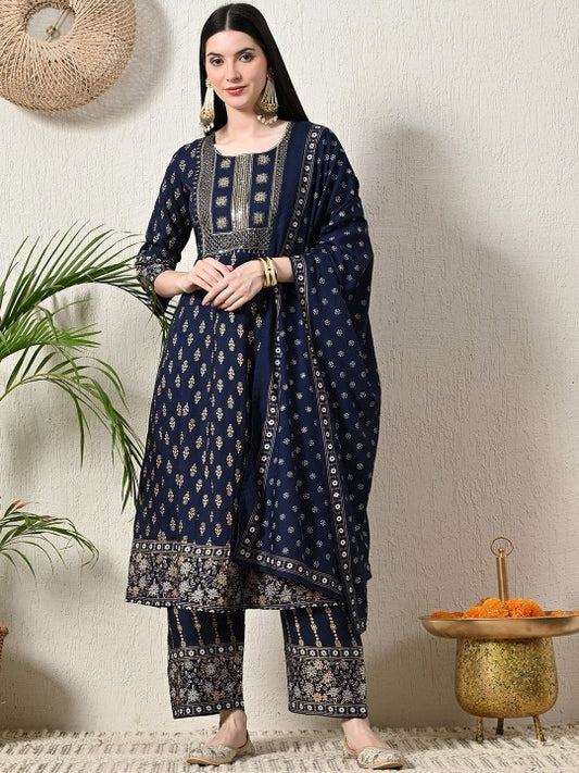 VIDHANI Women Floral Embroidered Panelled Kurta