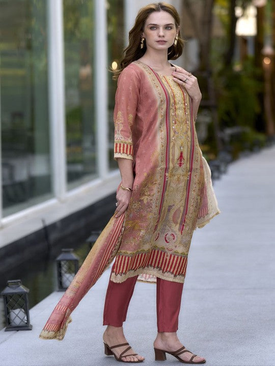 ASCIIBLUES Women Ethnic Motifs Embroidered Cotton Kurta