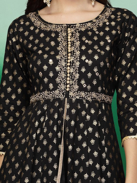 Neck Printed A-Line Kurta