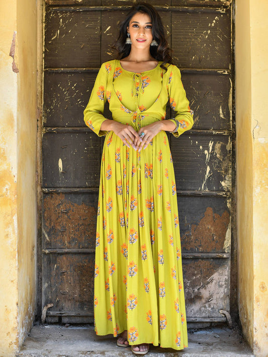 Anastay Clothing Printed Empire Ethnic Dress