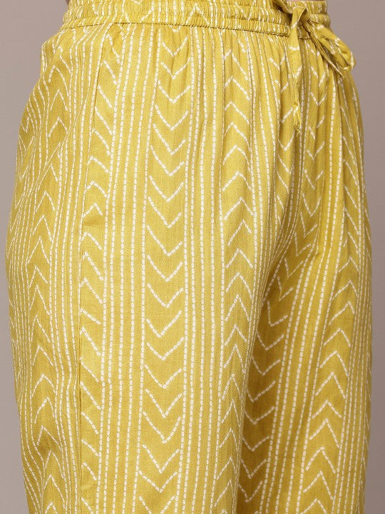 Floral Printed Thread Work Pure Cotton Kurta