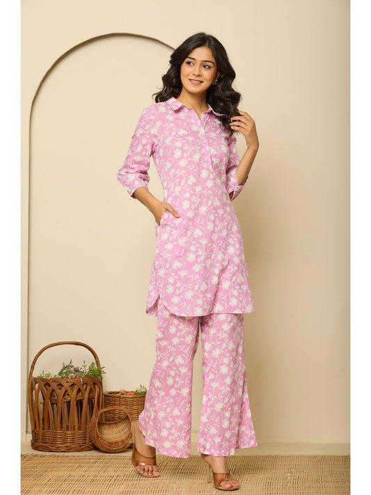 Printed Pure Cotton Pathani Kurta Co-Ord Set (Set of 2)