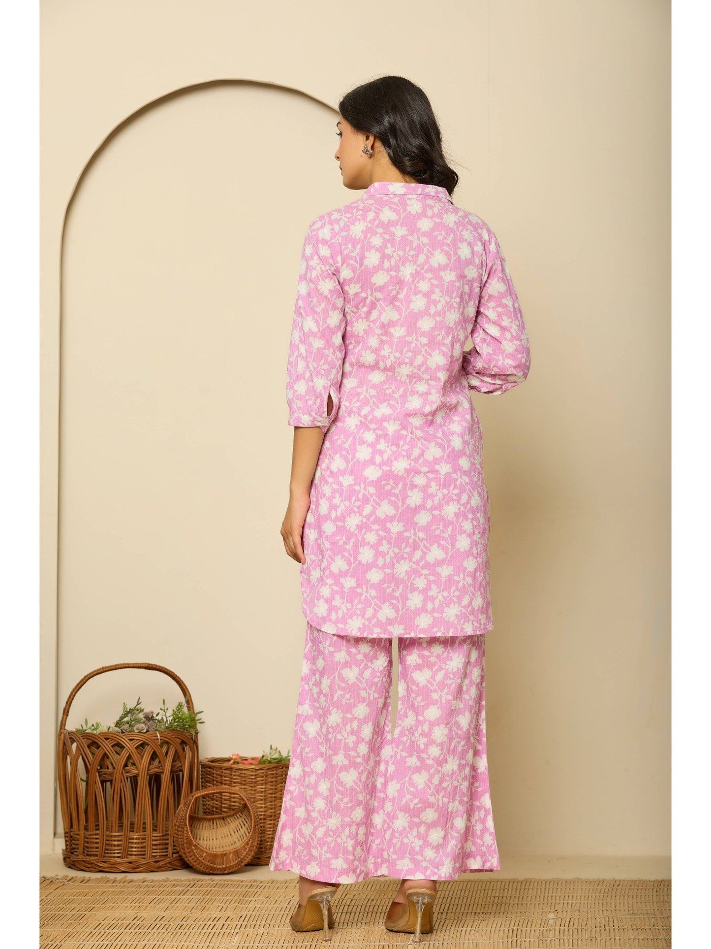 Printed Pure Cotton Pathani Kurta Co-Ord Set (Set of 2)