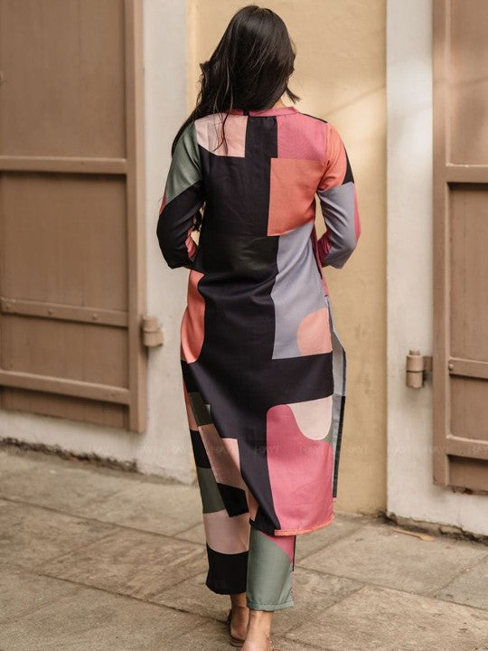 HAY Printed Mandarin Collar Top With Trousers Co-Ords