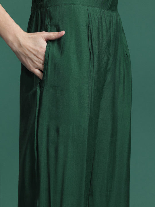 Indo Era Floral Embroidered Thread Work Kurta with Trousers & With Dupatta
