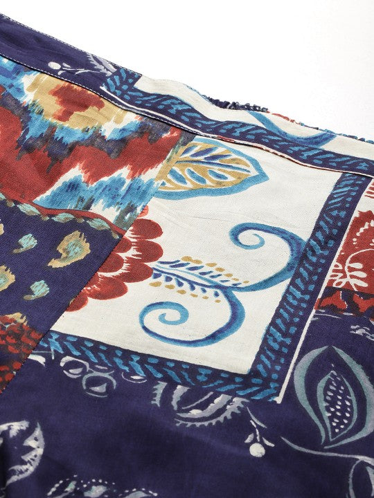 Printed Pure Cotton Tunic With Trousers