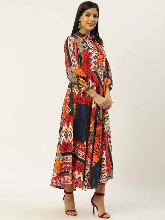 Anouk Ethnic Motifs Print Maxi Dress