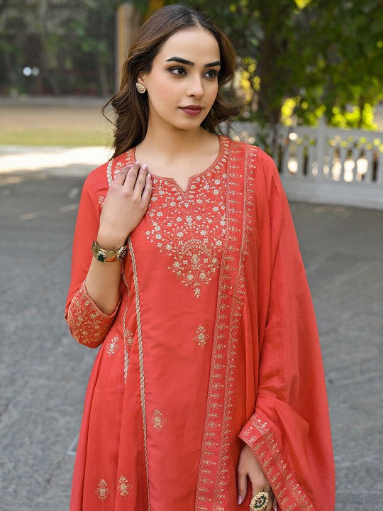 AHIKA Women Embroidered Empire Sequinned Kurta