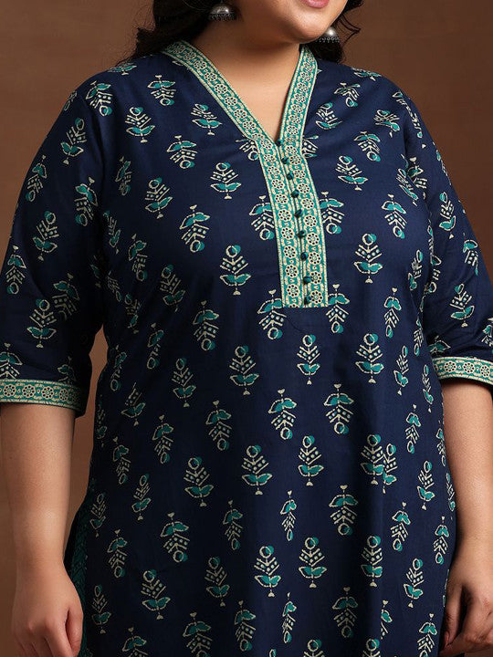 EXTRA LOVE BY LIBAS Women Floral Printed Regular Kurta With Palazzos & With Dupatta