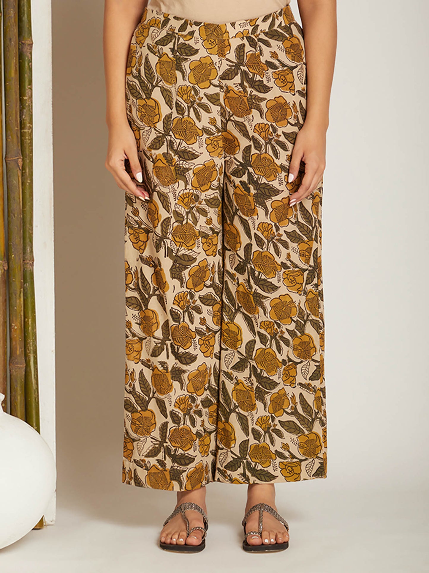 Yellow Cotton Block Printed Co-Ord (Set of 2)