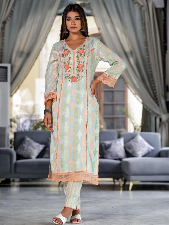 Aavanya Women Pure Cotton Printed Kurta Sets