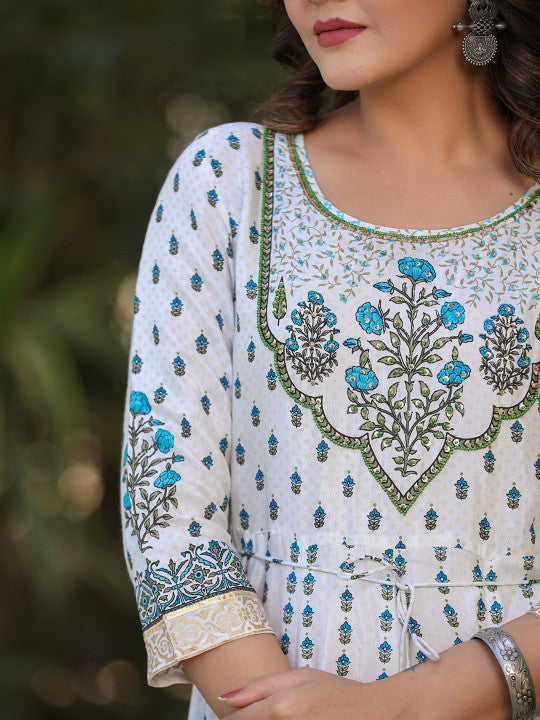 Printed Fit & Flared Anarkali Maxi Ethnic Dress