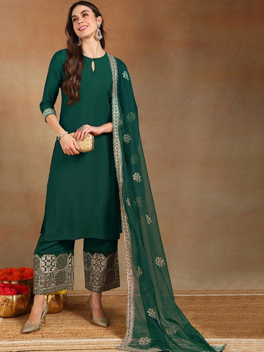 House of Pataudi Embroidered Straight Kurta