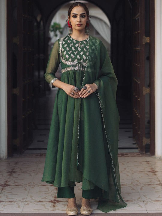 anayna Women Ethnic Motifs Embroidered Panelled Kurta