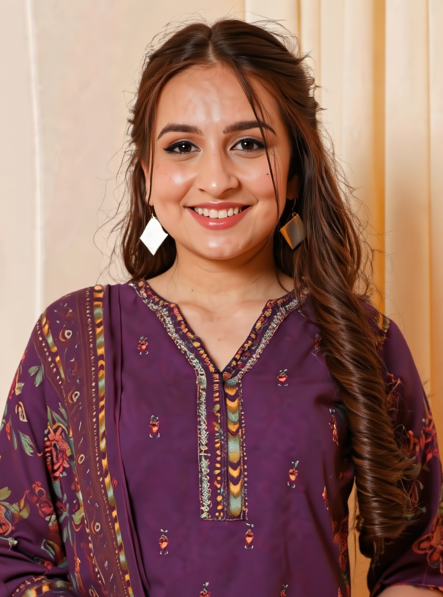 Viscose Placement Print A-line Mauve Kurta