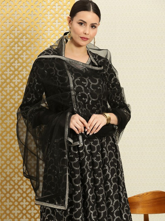 House of Pataudi Women Ethnic Motifs Sequinned Jashn Kurta
